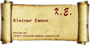 Kleiner Emese névjegykártya