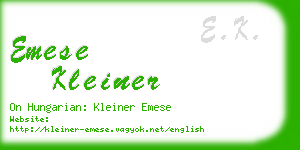 emese kleiner business card